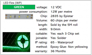 Sasign Green Flex strip lighting